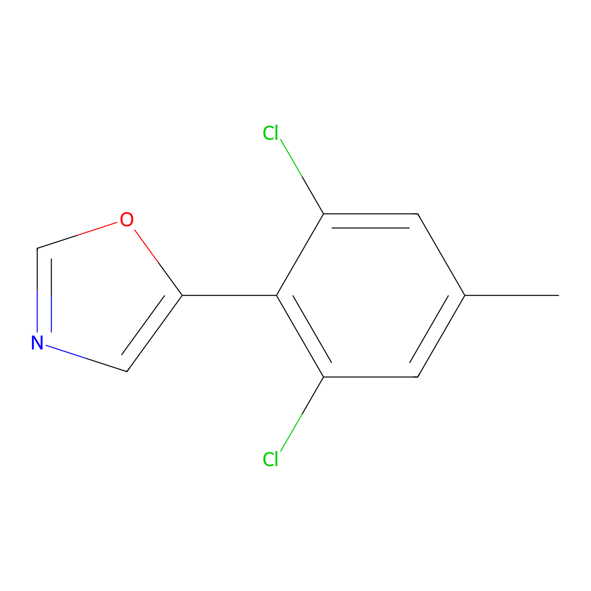 5-(2,6-Dichloro-4-methylphenyl)oxazole molecular structure, CAS 2364585-01-1