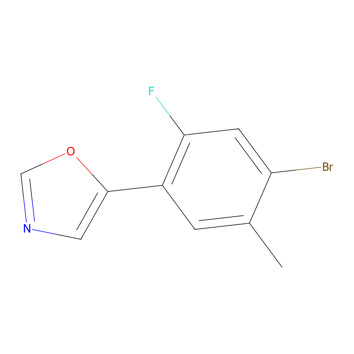 5-(4-Bromo-2-fluoro-5-methylphenyl)oxazole molecular structure, CAS 2364585-02-2
