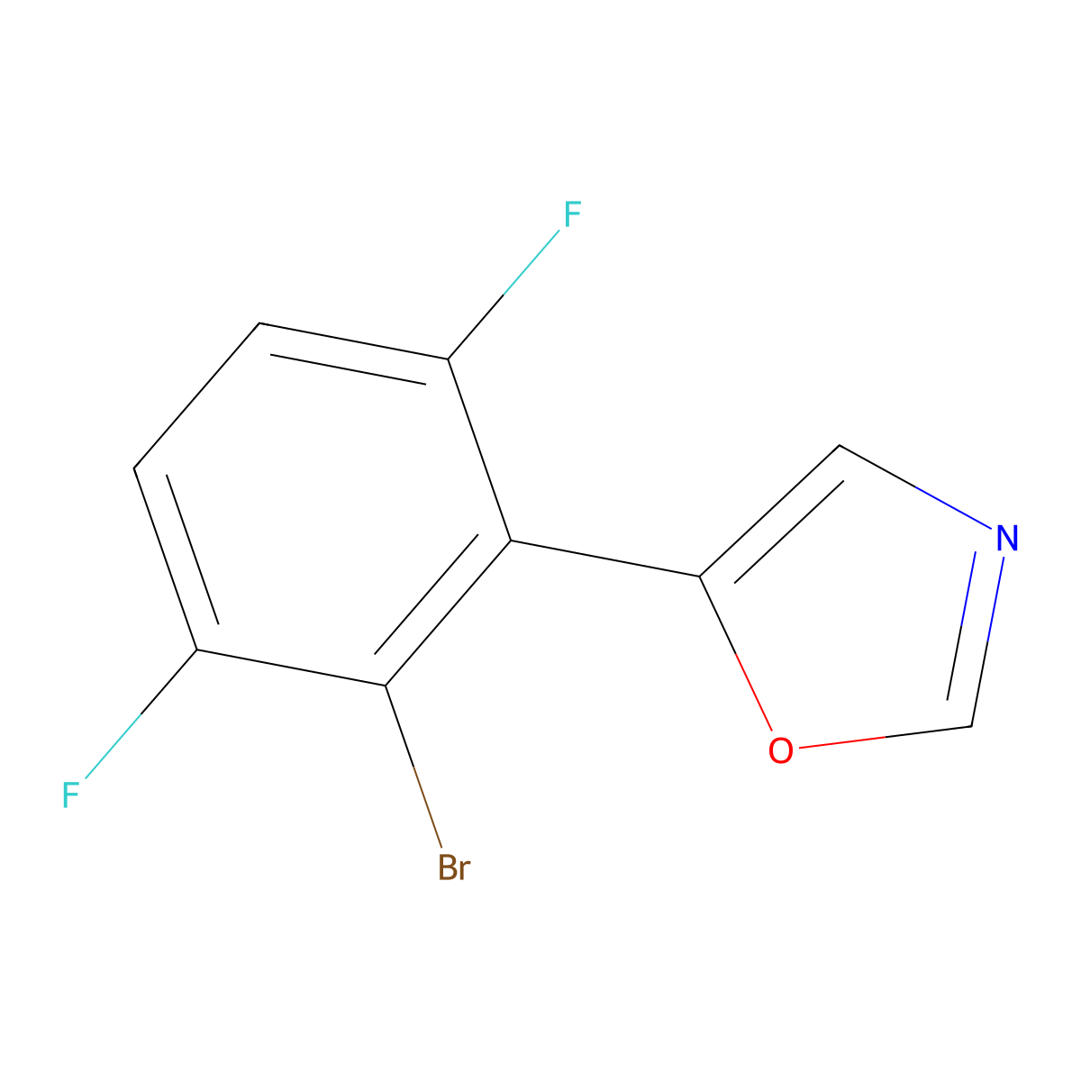 5-(2-Bromo-3,6-difluorophenyl)oxazole molecular structure, CAS 2364585-03-3