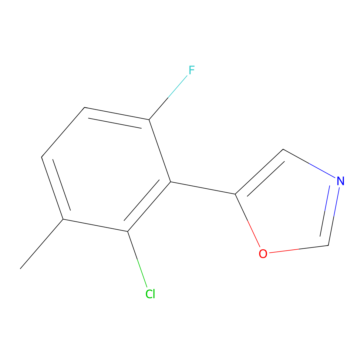 5-(2-Chloro-6-fluoro-3-methylphenyl)oxazole molecular structure, CAS 2364585-07-7