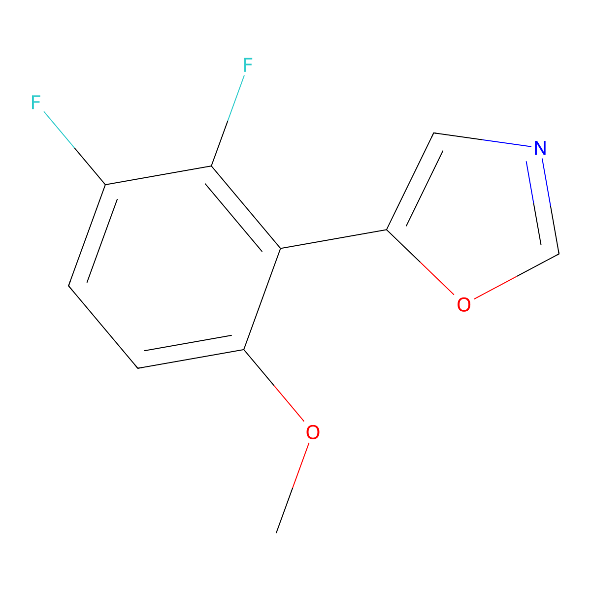 5-(2,3-Difluoro-6-methoxyphenyl)oxazole molecular structure, CAS 2364585-08-8