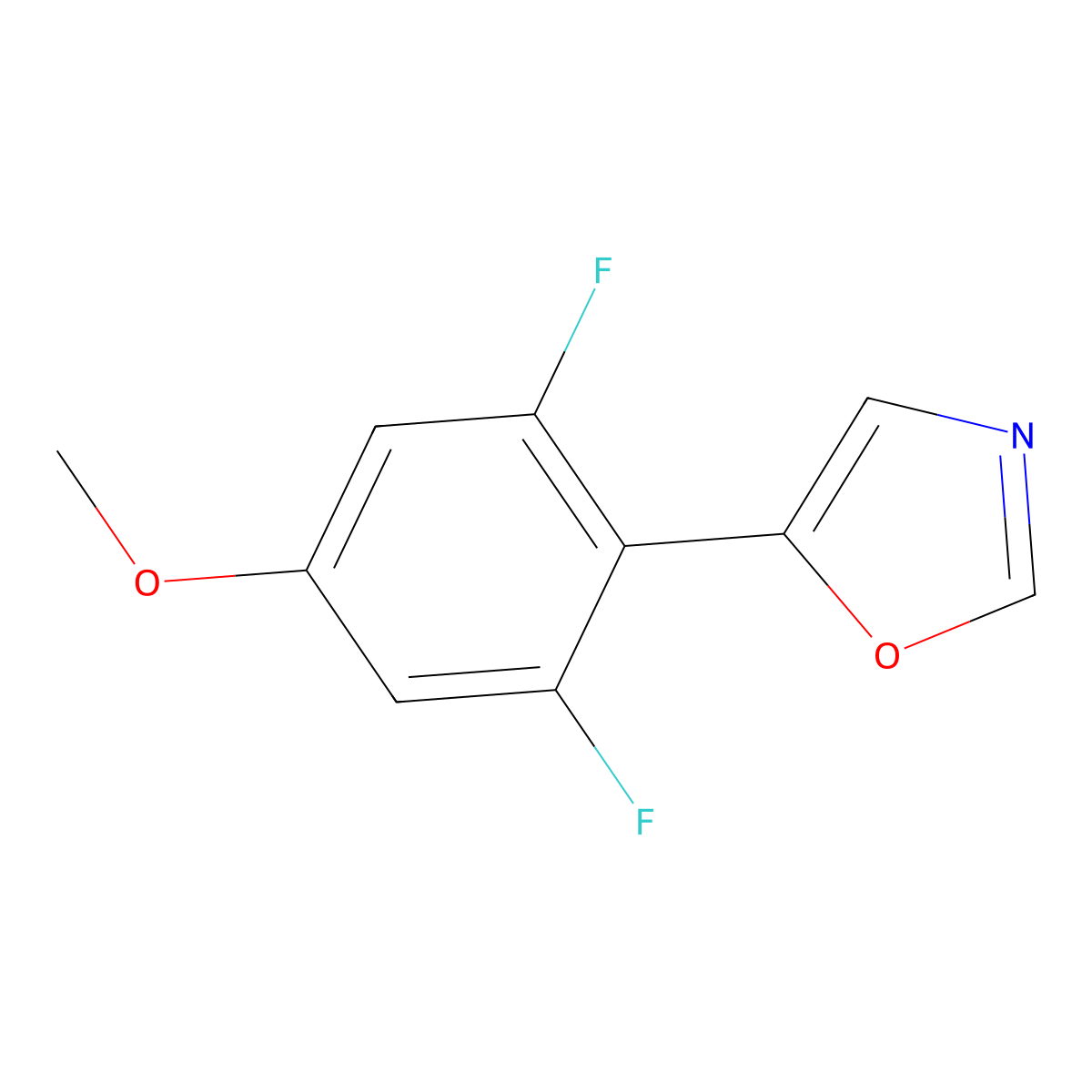 5-(2,6-Difluoro-4-methoxyphenyl)oxazole molecular structure, CAS 2364585-20-4