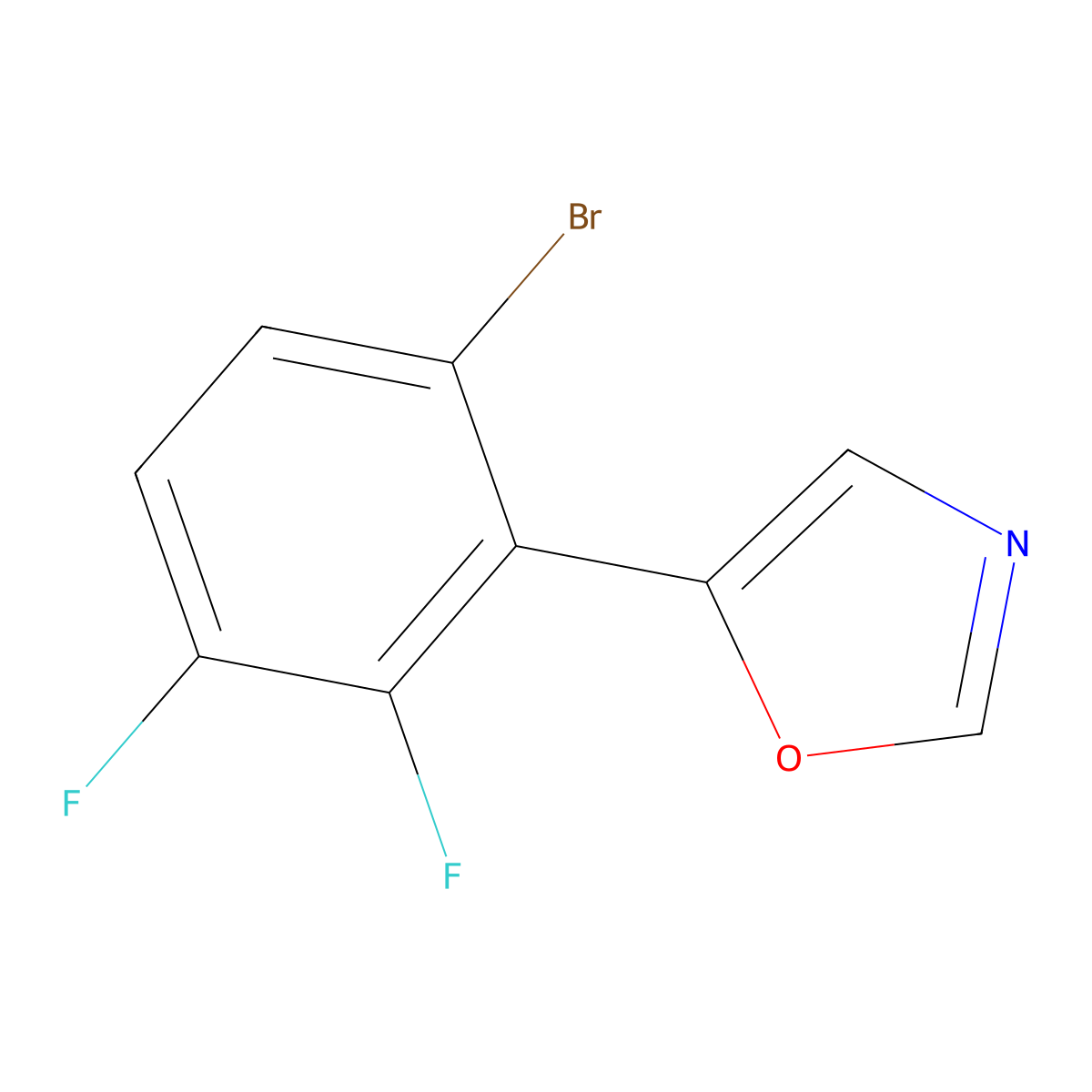 5-(6-Bromo-2,3-difluorophenyl)oxazole molecular structure, CAS 2364585-22-6
