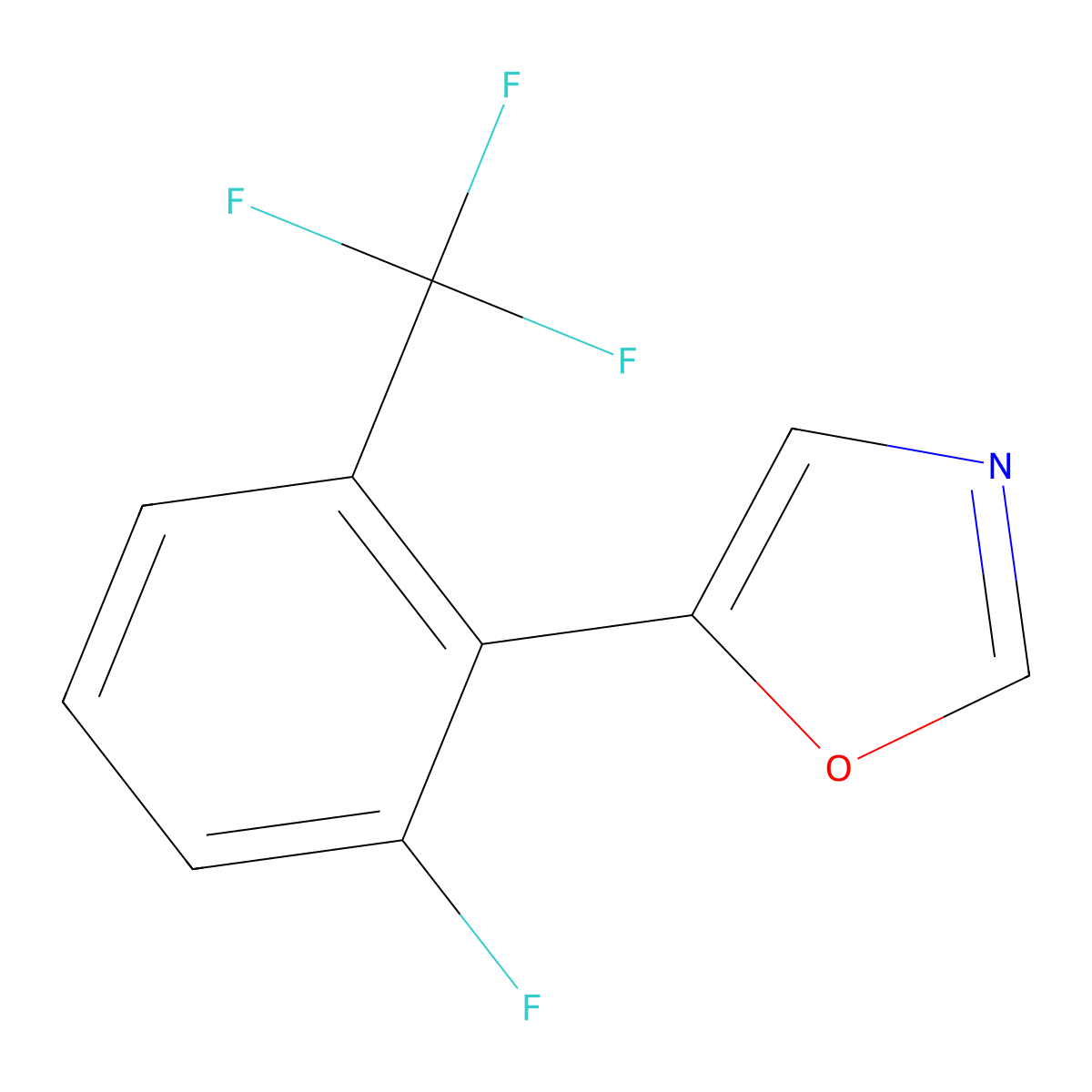 5-(2-Fluoro-6-(trifluoromethyl)phenyl)oxazole molecular structure, CAS 2364585-23-7