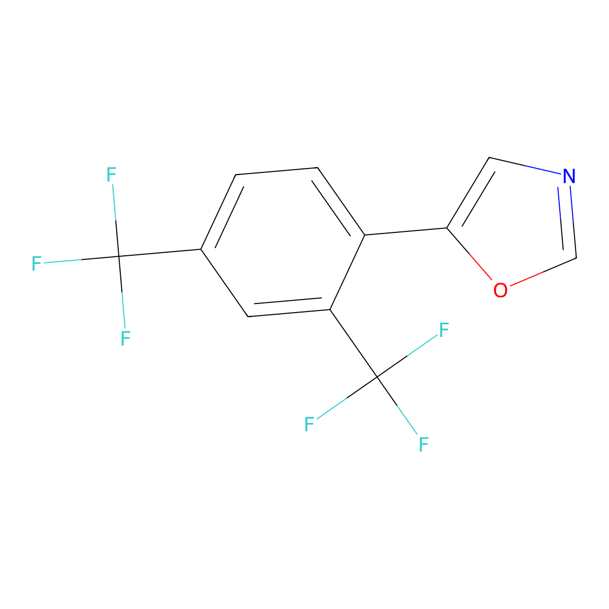 5-(2,4-Bis(trifluoromethyl)phenyl)oxazole molecular structure, CAS 2364585-25-9