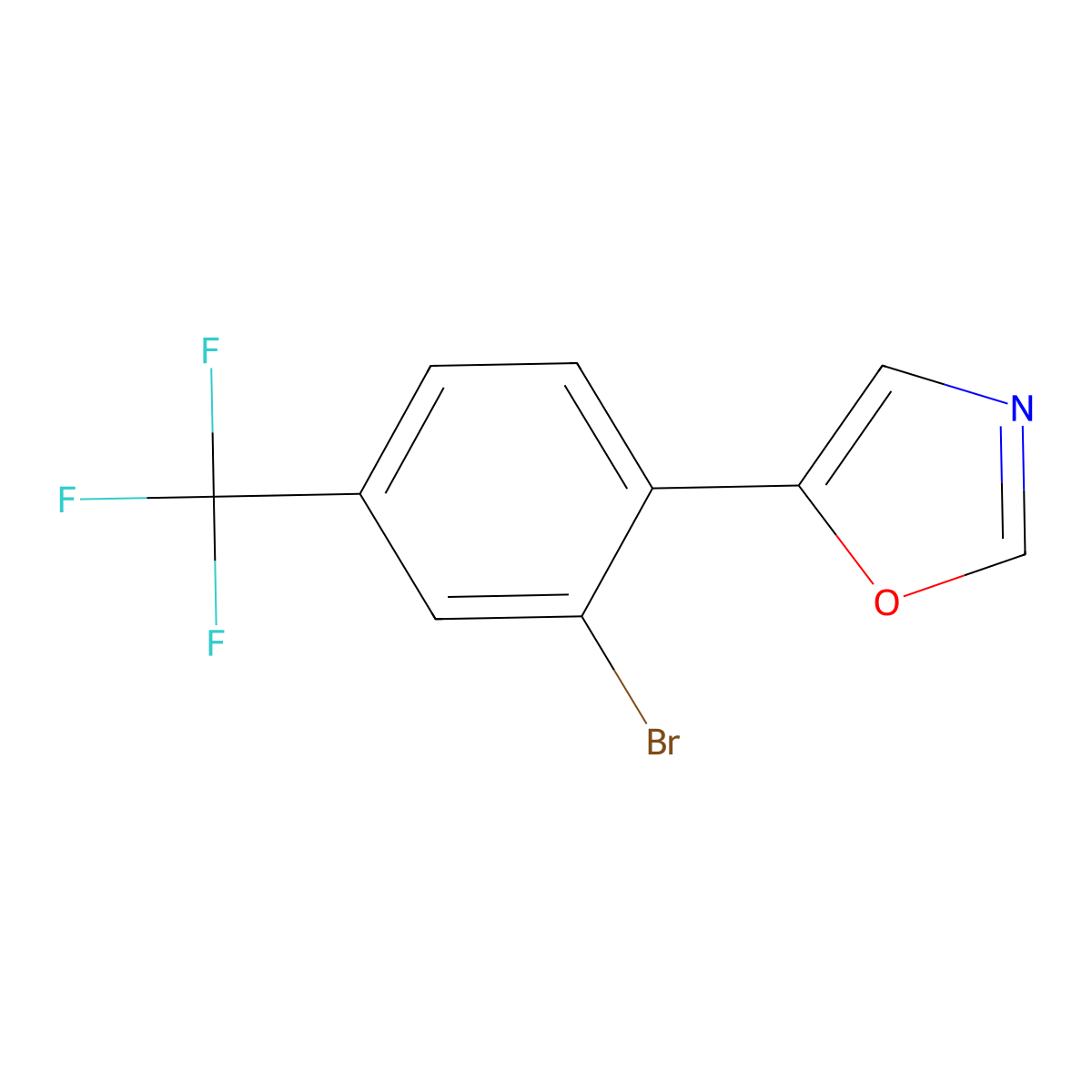 5-(2-Bromo-4-(trifluoromethyl)phenyl)oxazole molecular structure, CAS 2364585-29-3