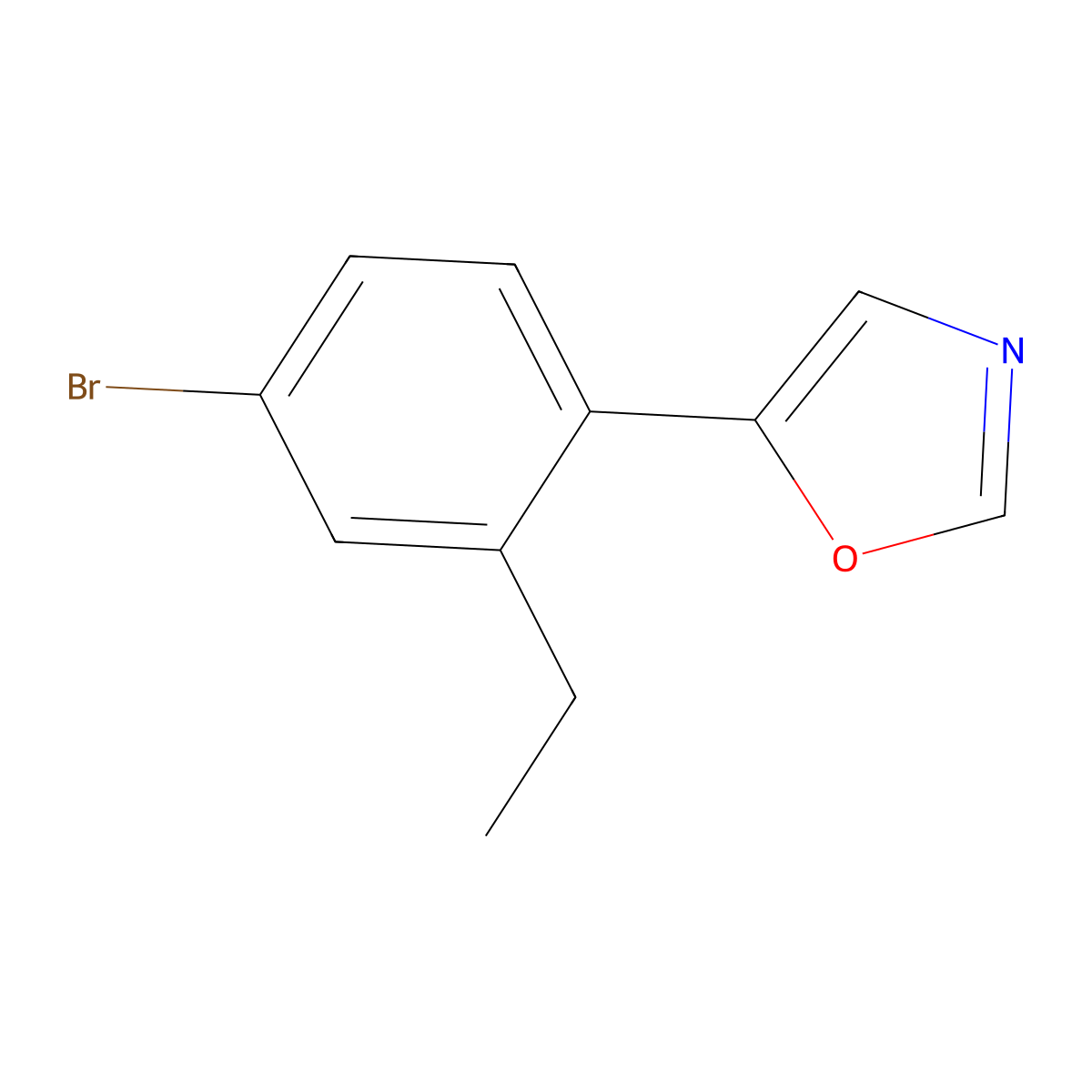 5-(4-Bromo-2-ethylphenyl)oxazole molecular structure, CAS 2364585-30-6