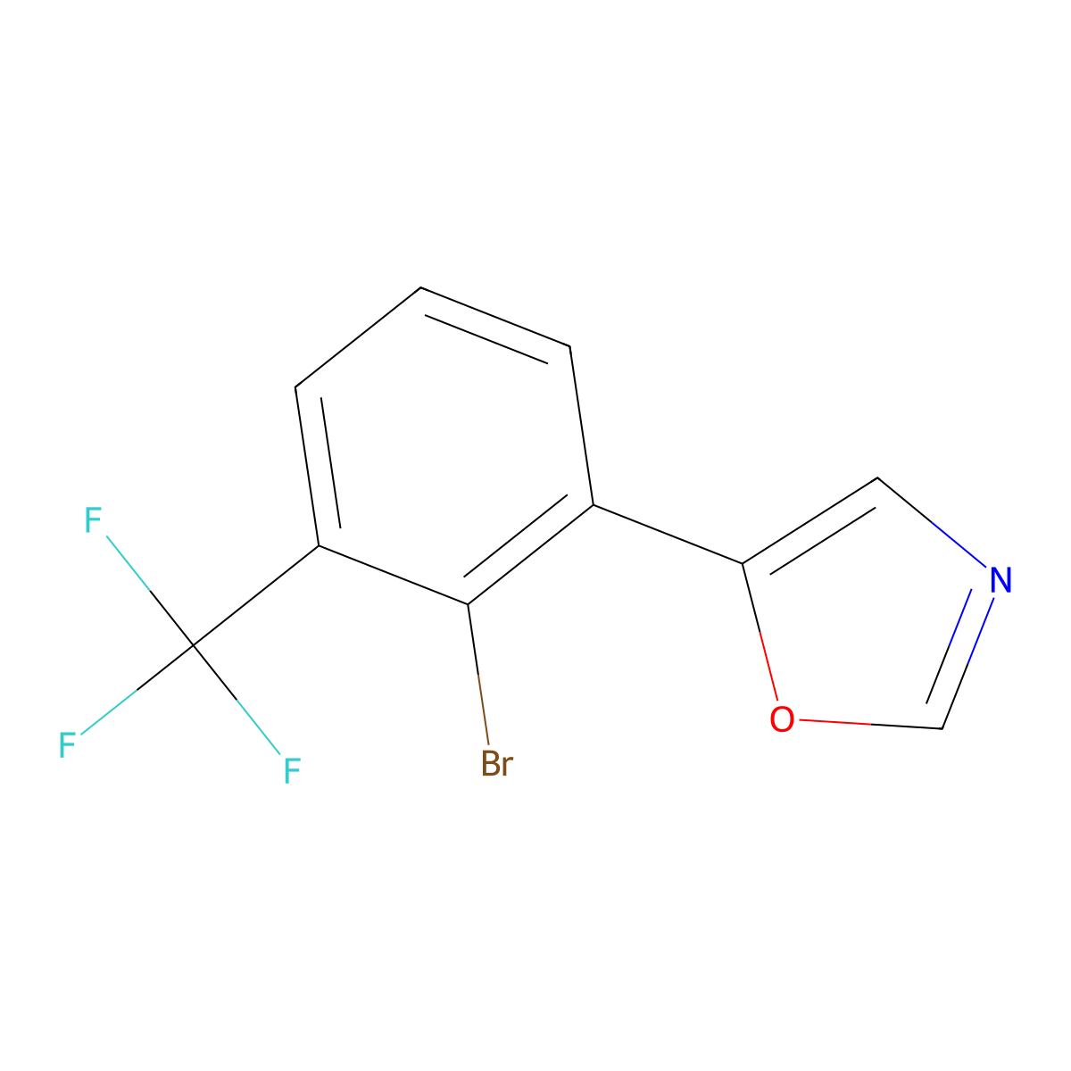 5-(2-Bromo-3-(trifluoromethyl)phenyl)oxazole molecular structure, CAS 2364585-32-8