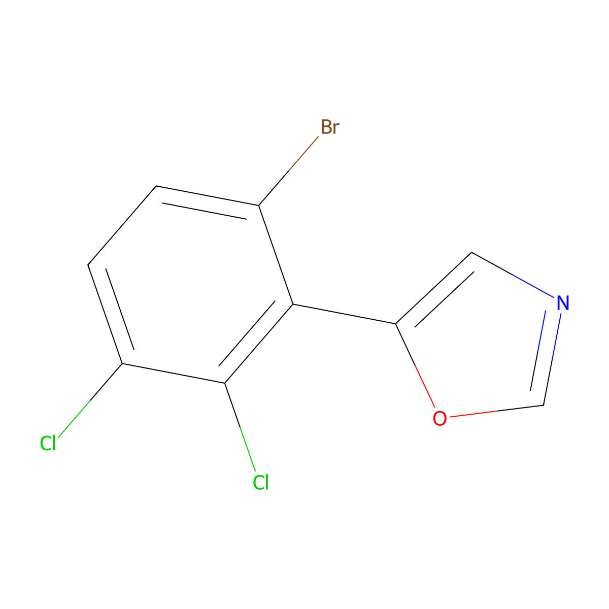 5-(6-Bromo-2,3-dichlorophenyl)oxazole molecular structure, CAS 2364585-33-9
