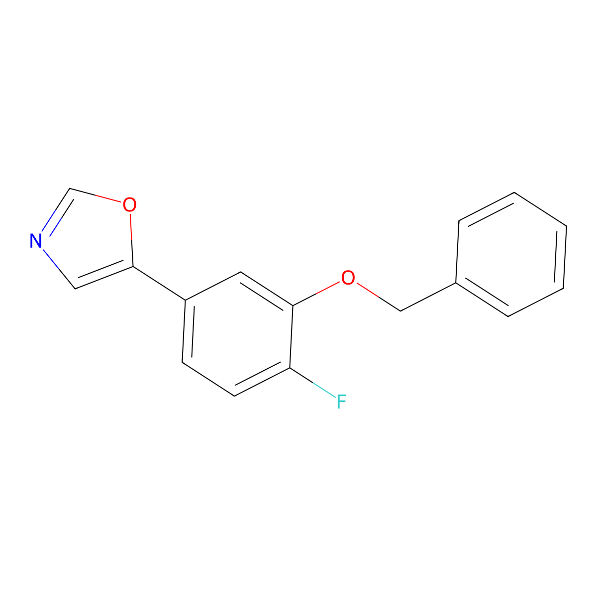 5-(3-(Benzyloxy)-4-fluorophenyl)oxazole molecular structure, CAS 2364585-34-0