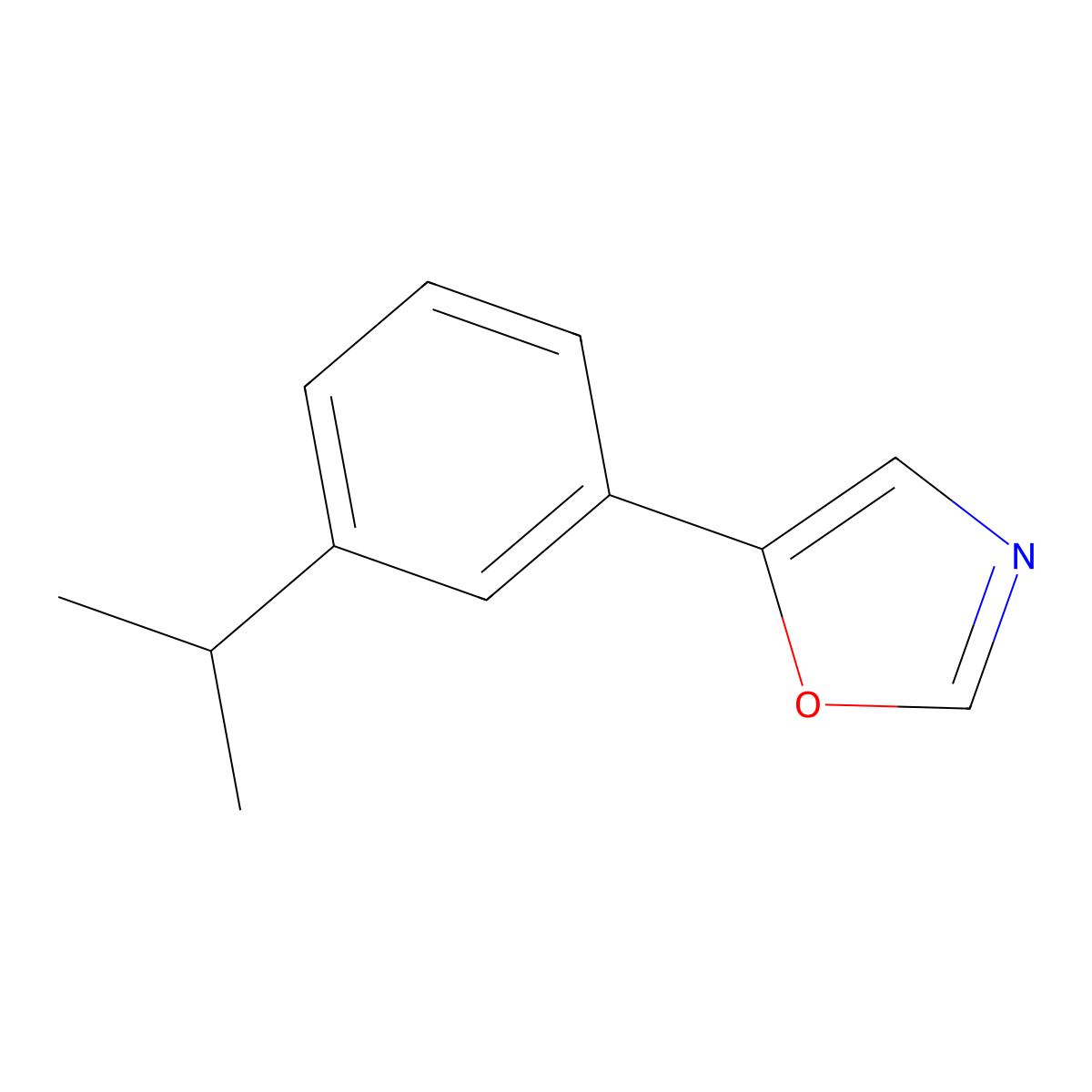 5-[3-(Propan-2-yl)phenyl]-1,3-oxazole molecular structure, CAS 2364585-40-8