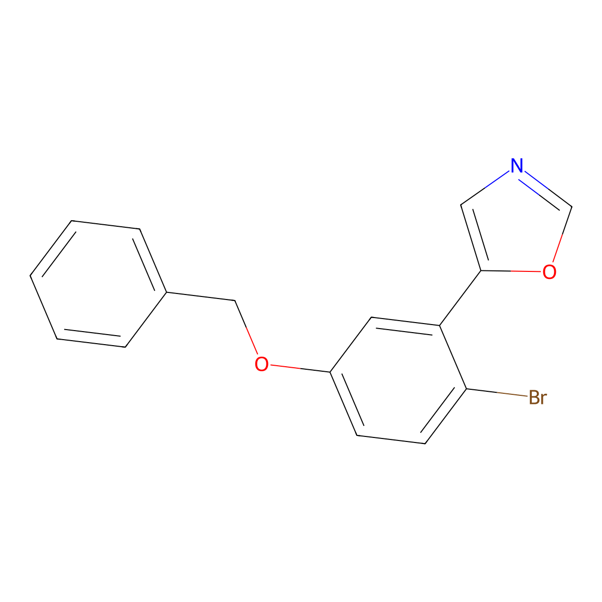 5-(5-Bezyloxy-2-bromophenyl)-1,3-oxazole molecular structure, CAS 2364585-41-9
