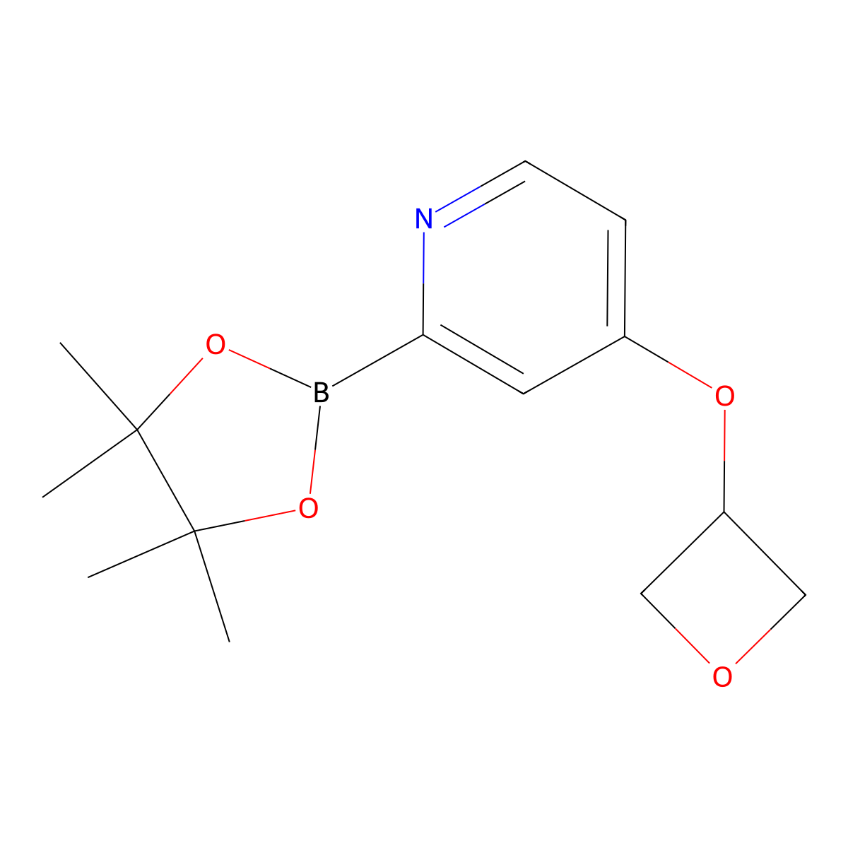 4-(Oxetan-3-yloxy)-2-(4,4,5,5-tetramethyl-1,3,2-dioxaborolan-2-yl)pyridine molecular structure, CAS 2364585-50-0