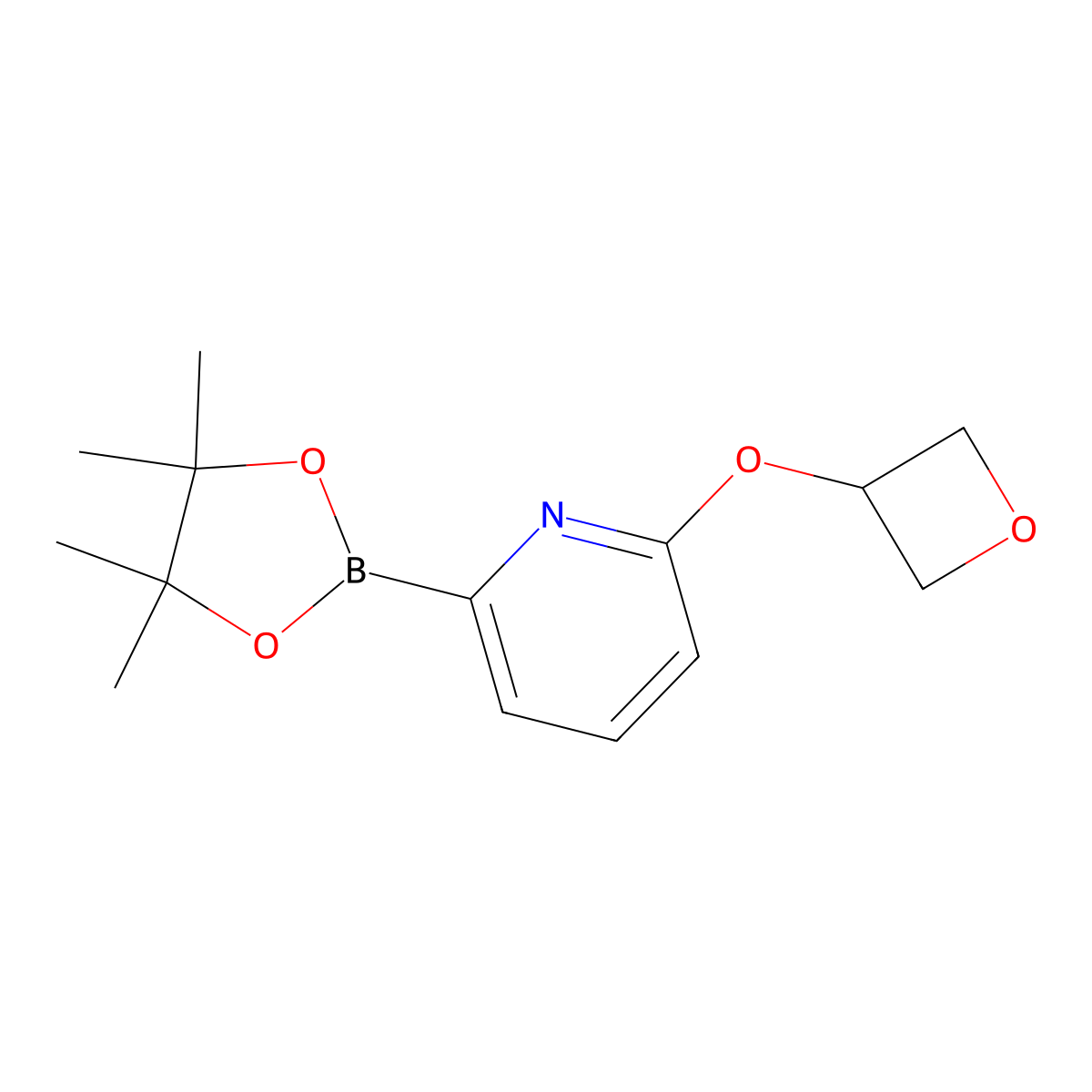 2-(Oxetan-3-yloxy)-6-(4,4,5,5-tetramethyl-1,3,2-dioxaborolan-2-yl)pyridine molecular structure, CAS 2364585-56-6