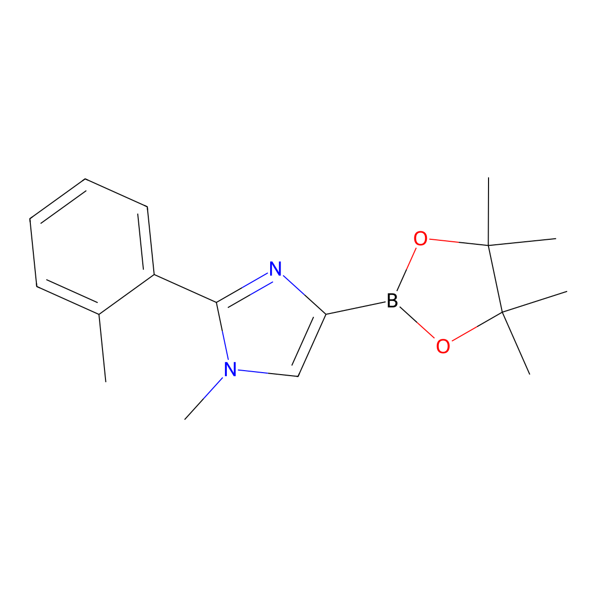 1-Methyl-4-(4,4,5,5-tetramethyl-1,3,2-dioxaborolan-2-yl)-2-(o-tolyl)-1H-imidazole molecular structure, CAS 2364585-57-7