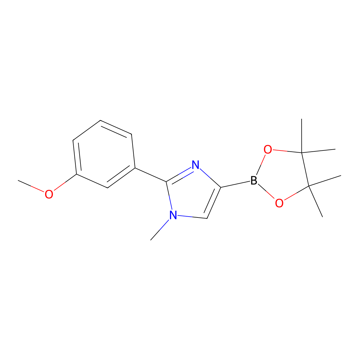 2-(3-methoxyphenyl)-1-methyl-4-(4,4,5,5-tetramethyl-1,3,2-dioxaborolan-2-yl)-1H-imidazole molecular structure, CAS 2364585-65-7