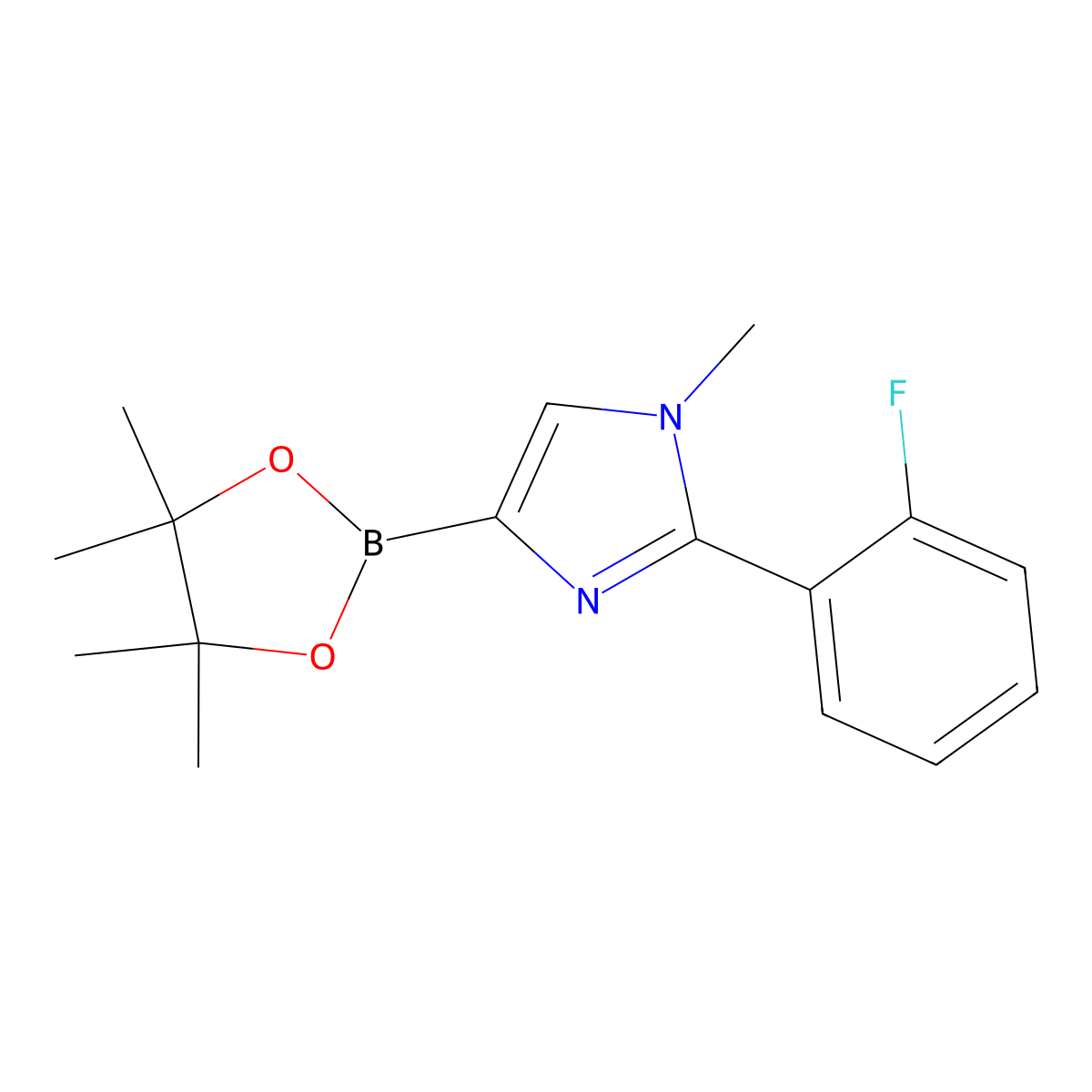 2-(2-fluorophenyl)-1-methyl-4-(4,4,5,5-tetramethyl-1,3,2-dioxaborolan-2-yl)-1H-imidazole molecular structure, CAS 2364585-74-8