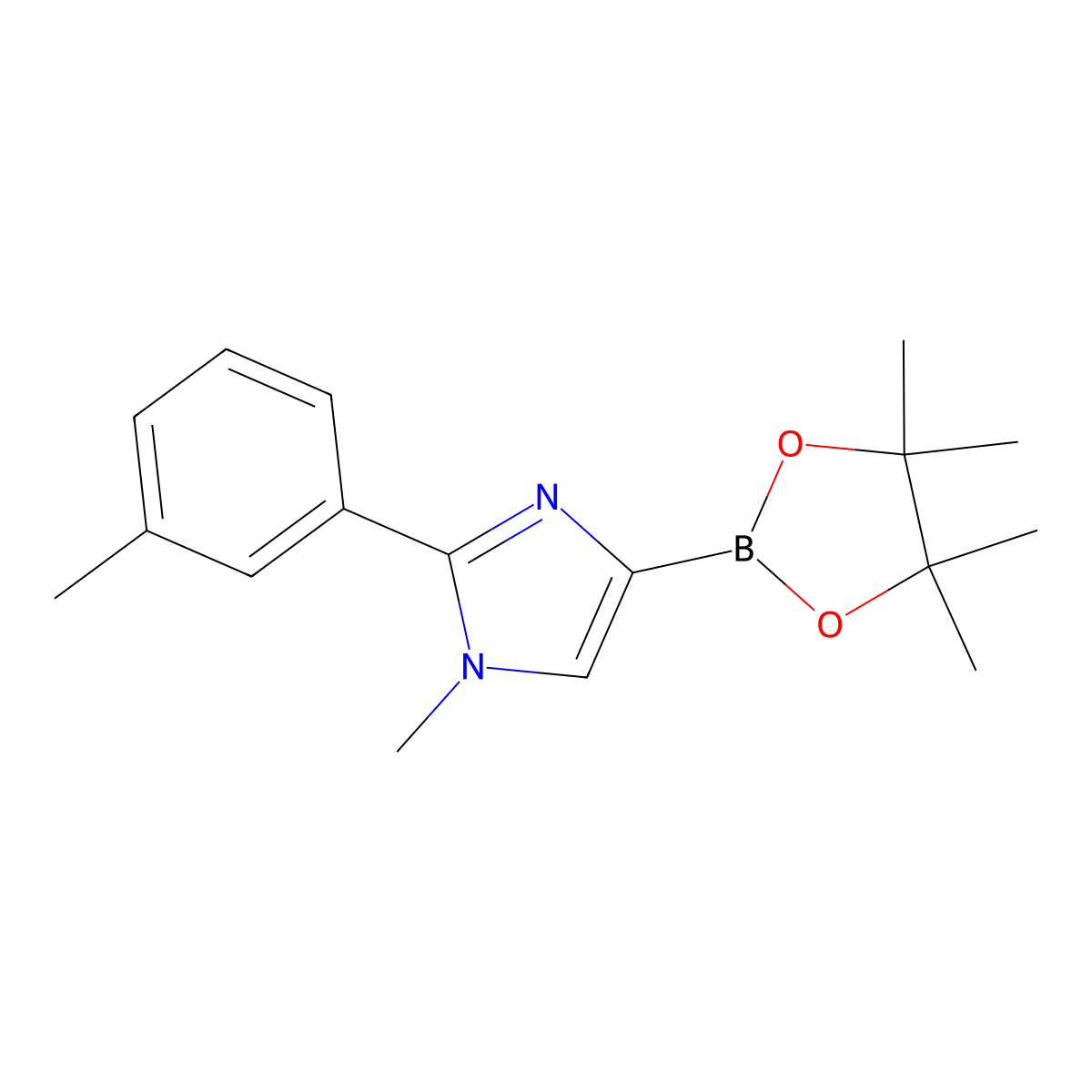 1-methyl-4-(4,4,5,5-tetramethyl-1,3,2-dioxaborolan-2-yl)-2-(m-tolyl)-1H-imidazole molecular structure, CAS 2364585-83-9