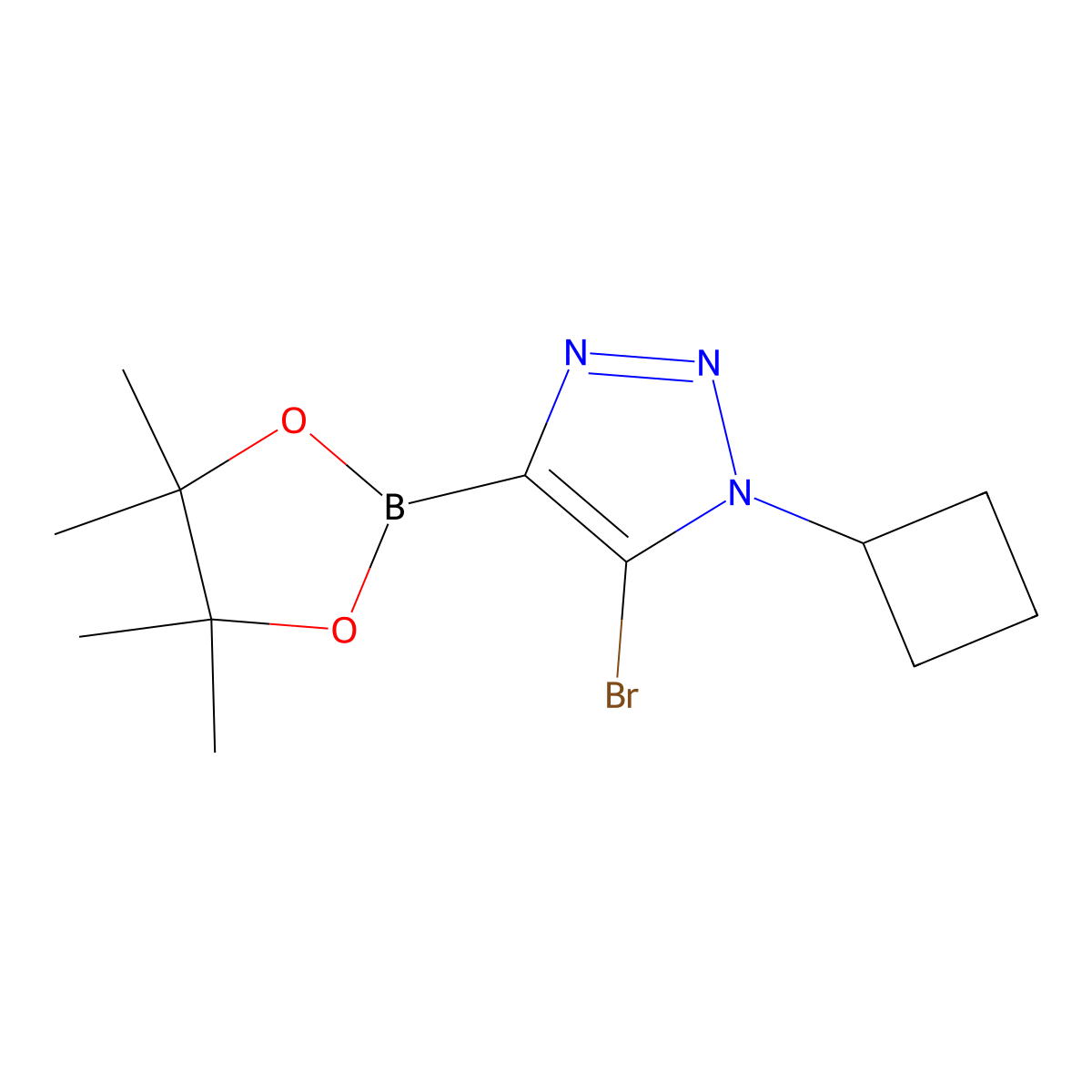 5-bromo-1-cyclobutyl-4-(4,4,5,5-tetramethyl-1,3,2-dioxaborolan-2-yl)-1H-1,2,3-triazole molecular structure, CAS 2364585-84-0