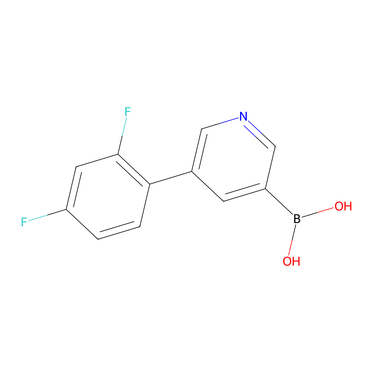 (5-(2,4-Difluorophenyl)pyridin-3-yl)boronic acid molecular structure, CAS 2364585-90-8