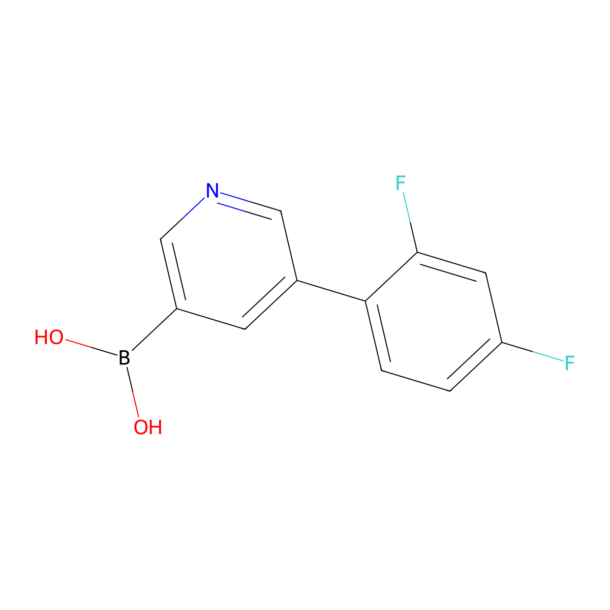 (5-(2,4-Difluorophenyl)pyridin-3-yl)boronic acid molecular structure, CAS 2364585-90-8