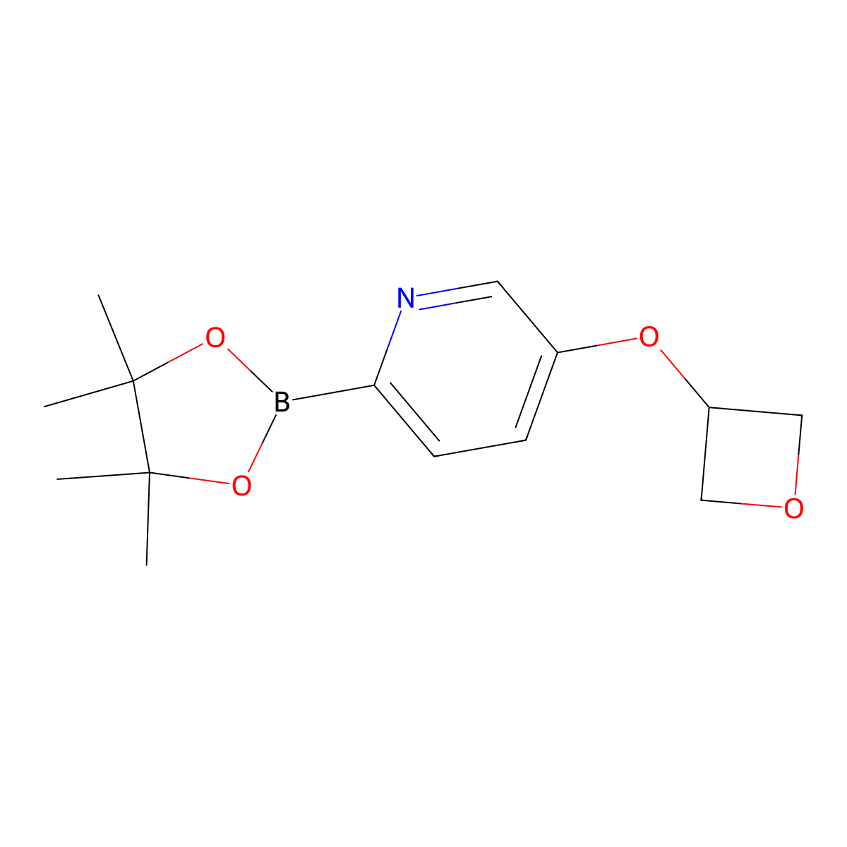 5-(Oxetan-3-yloxy)-2-(4,4,5,5-tetramethyl-1,3,2-dioxaborolan-2-yl)pyridine molecular structure, CAS 2364585-92-0