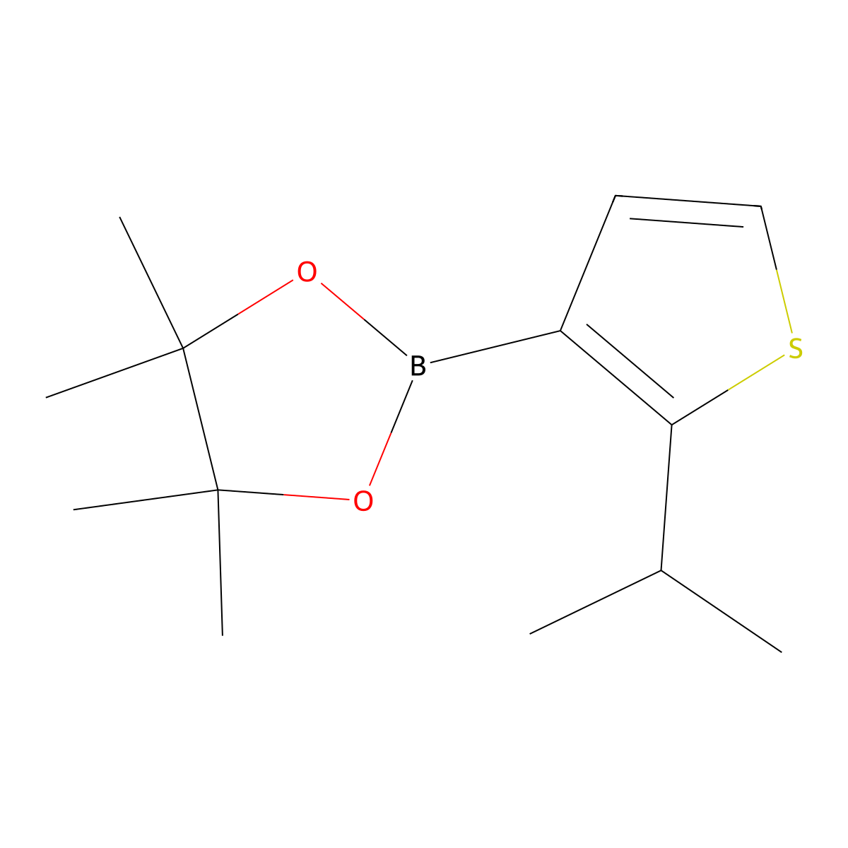 2-(2-Isopropylthiophen-3-yl)-4,4,5,5-tetramethyl-1,3,2-dioxaborolane molecular structure, CAS 2364585-93-1