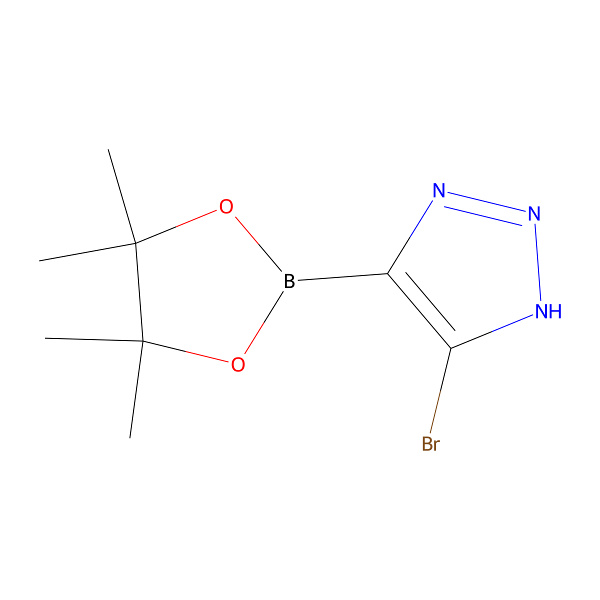 5-bromo-4-(4,4,5,5-tetramethyl-1,3,2-dioxaborolan-2-yl)-1H-1,2,3-triazole molecular structure, CAS 2364585-95-3