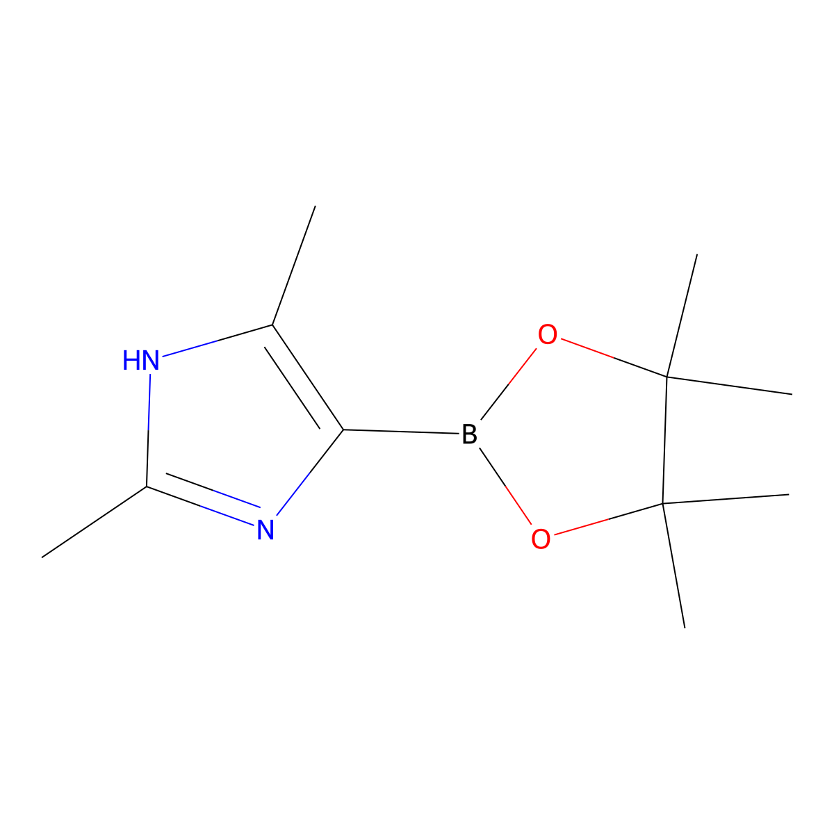 2,5-dimethyl-4-(4,4,5,5-tetramethyl-1,3,2-dioxaborolan-2-yl)-1H-imidazole molecular structure, CAS 2364586-07-0
