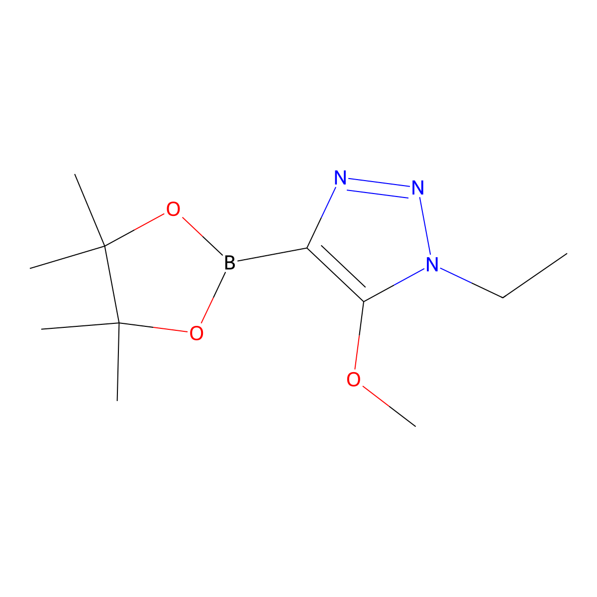 1-ethyl-5-methoxy-4-(4,4,5,5-tetramethyl-1,3,2-dioxaborolan-2-yl)-1H-1,2,3-triazole molecular structure, CAS 2364586-23-0
