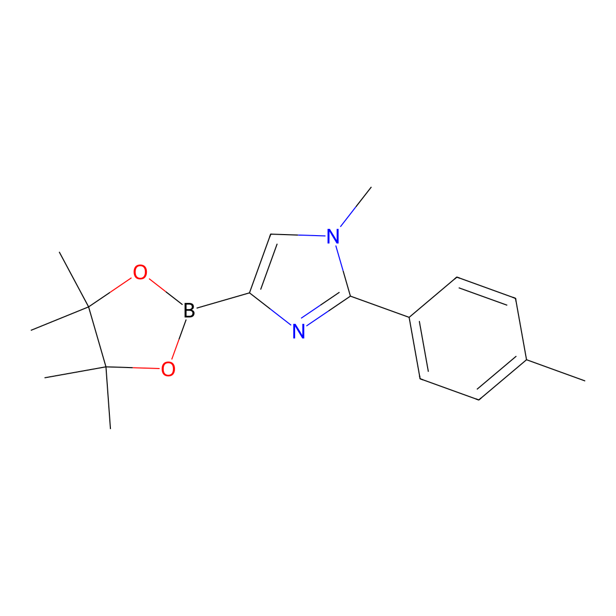 1-methyl-4-(4,4,5,5-tetramethyl-1,3,2-dioxaborolan-2-yl)-2-(p-tolyl)-1H-imidazole molecular structure, CAS 2364586-25-2