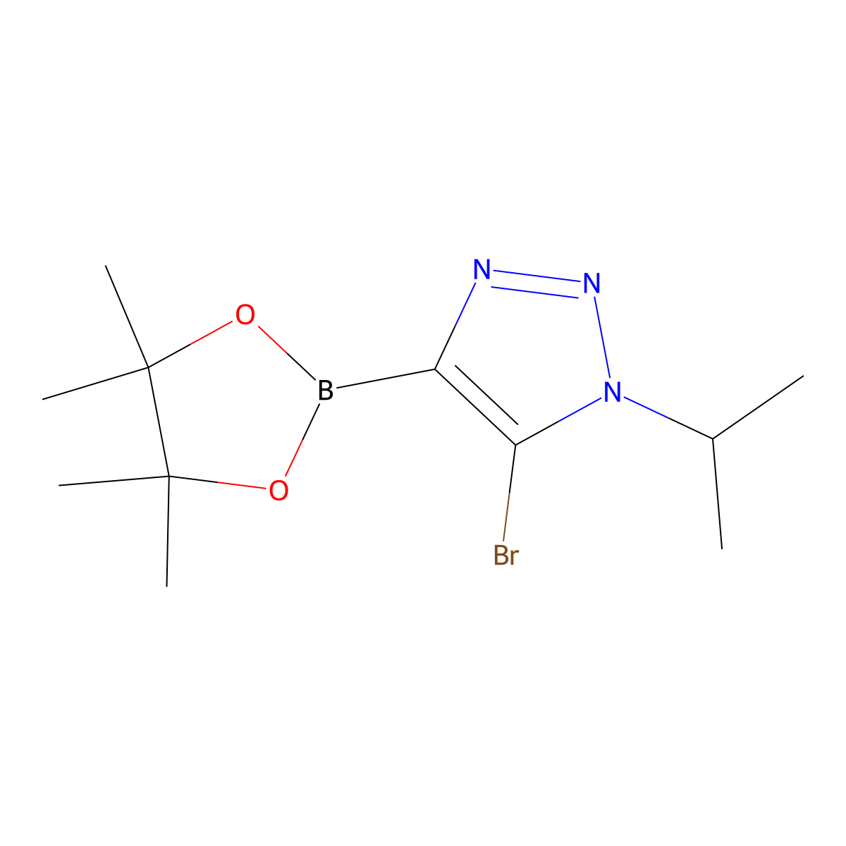 5-Bromo-1-propan-2-yl-4-(4,4,5,5-tetramethyl-1,3,2-dioxaborolan-2-yl)triazole molecular structure, CAS 2364586-27-4