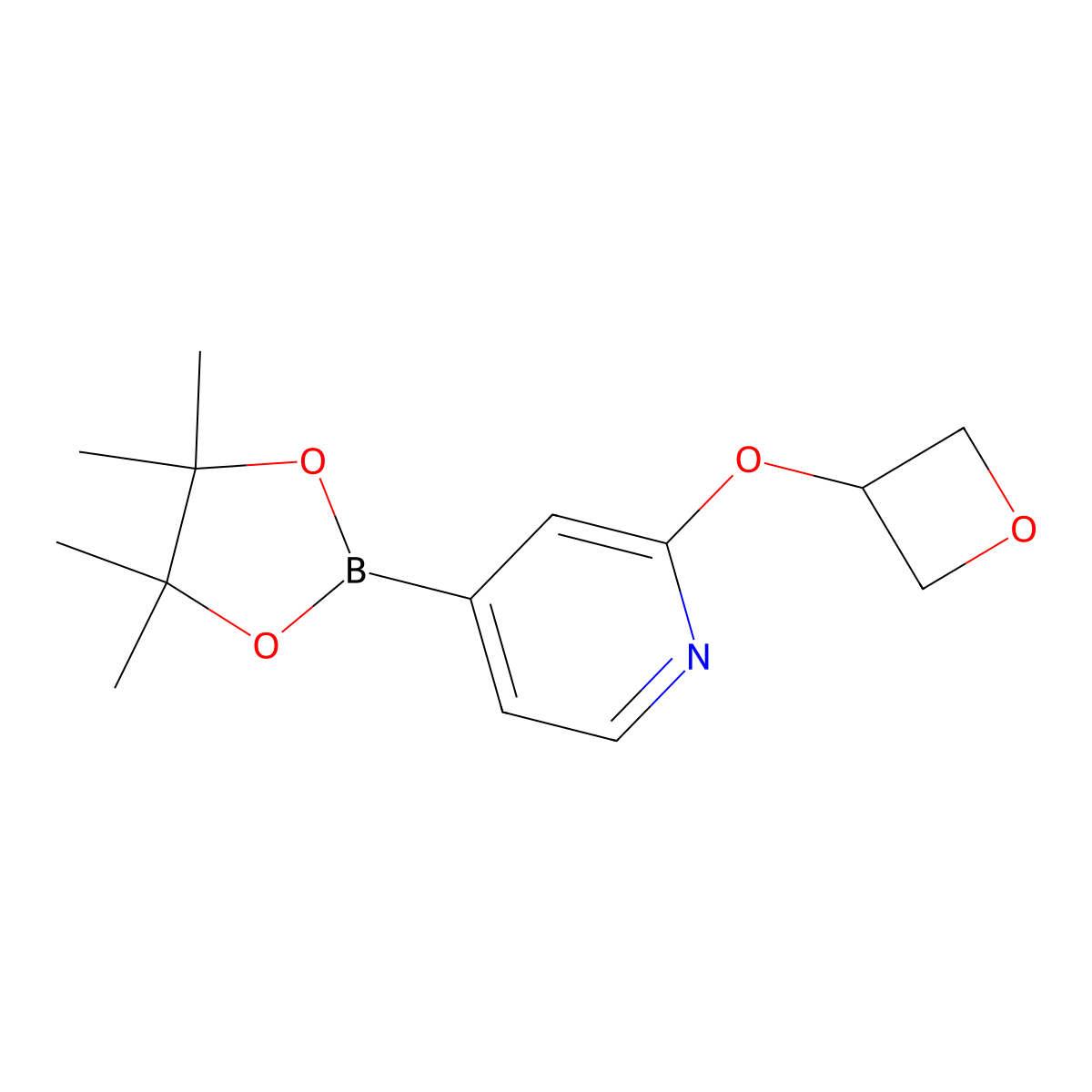2-(Oxetan-3-yloxy)-4-(4,4,5,5-tetramethyl-1,3,2-dioxaborolan-2-yl)pyridine molecular structure, CAS 2364586-37-6
