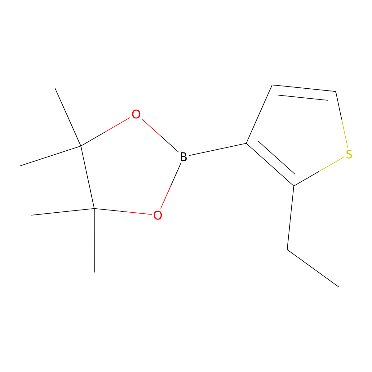 2-(2-Ethylthiophen-3-yl)-4,4,5,5-tetramethyl-1,3,2-dioxaborolane molecular structure, CAS 2364586-64-9