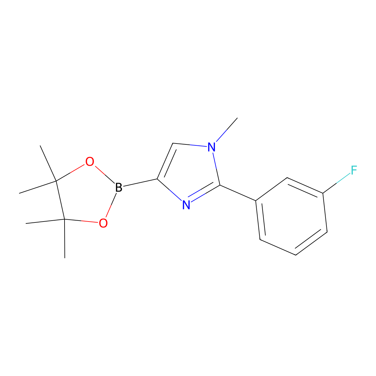 2-(3-fluorophenyl)-1-methyl-4-(4,4,5,5-tetramethyl-1,3,2-dioxaborolan-2-yl)-1H-imidazole molecular structure, CAS 2364586-65-0