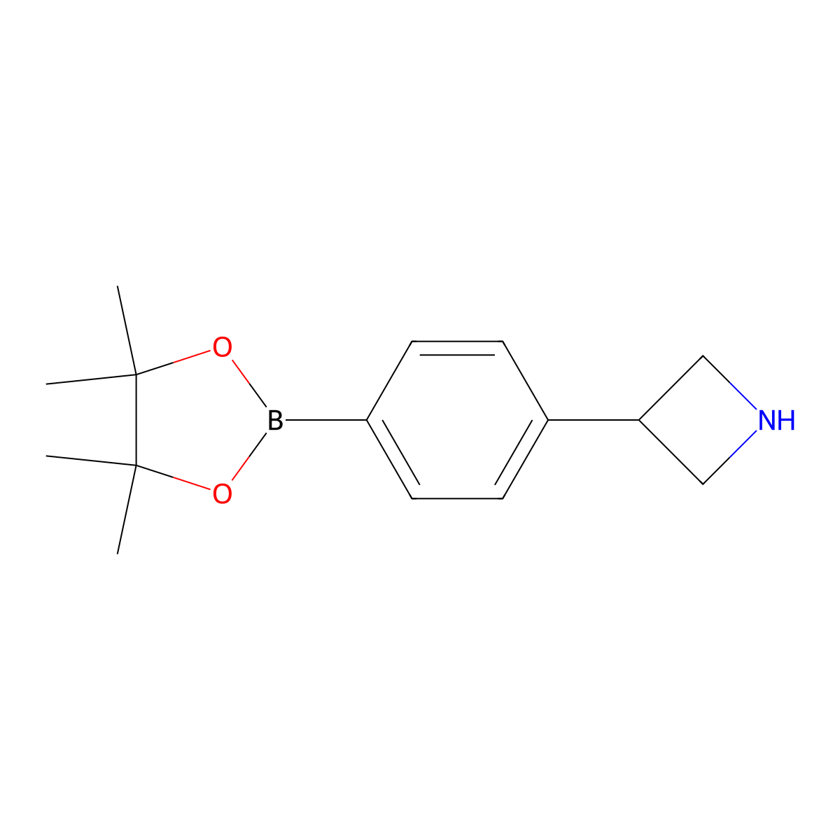 3-(4-(4,4,5,5-Tetramethyl-1,3,2-dioxaborolan-2-yl)phenyl)azetidine molecular structure, CAS 2364586-76-3