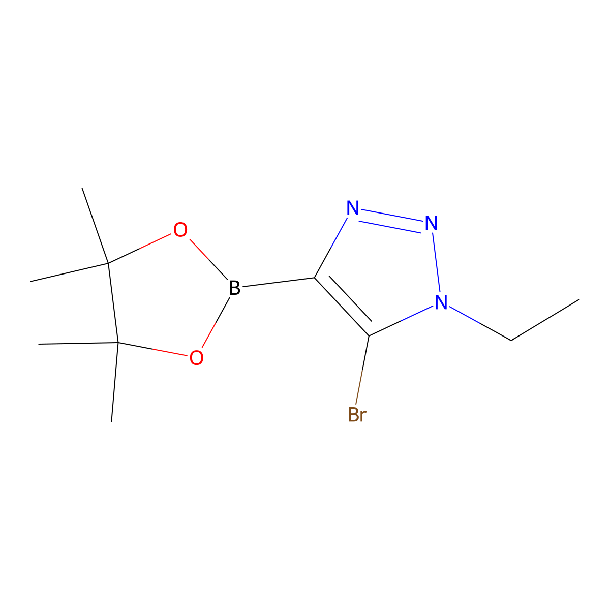 5-bromo-1-ethyl-4-(4,4,5,5-tetramethyl-1,3,2-dioxaborolan-2-yl)-1H-1,2,3-triazole molecular structure, CAS 2364586-78-5