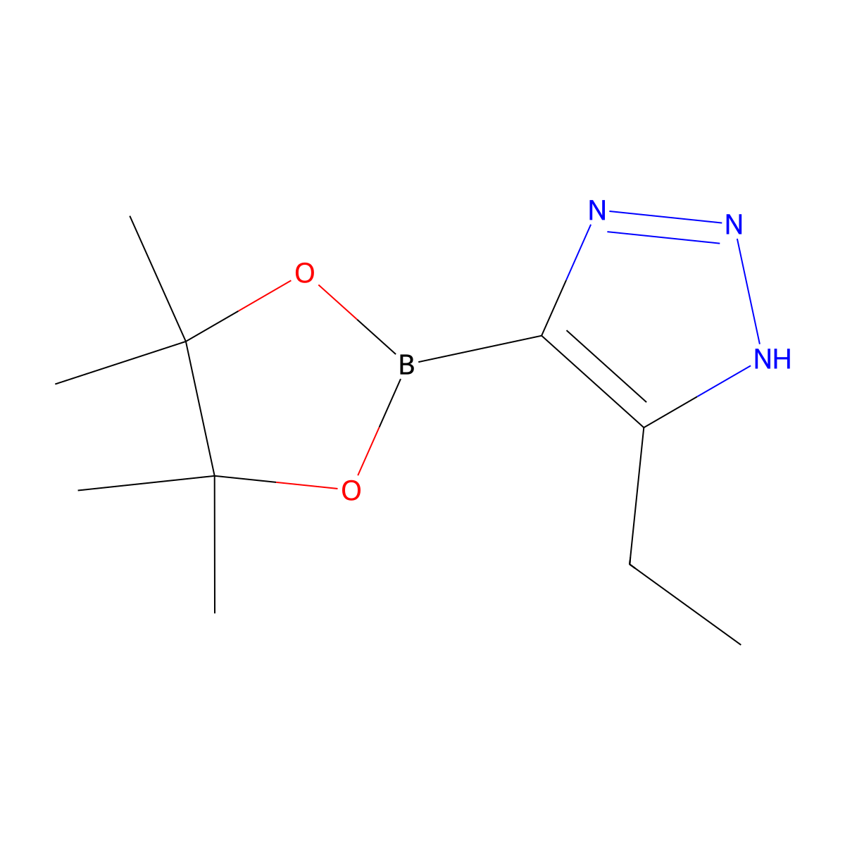 5-ethyl-4-(4,4,5,5-tetramethyl-1,3,2-dioxaborolan-2-yl)-1H-1,2,3-triazole molecular structure, CAS 2364587-01-7
