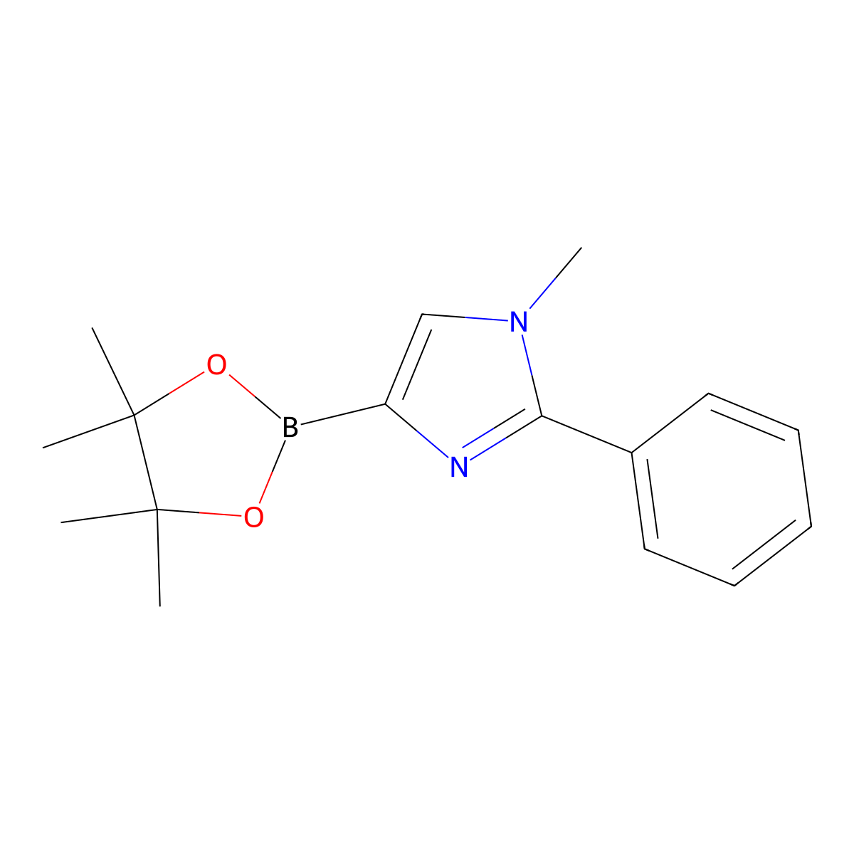 1-Methyl-2-phenyl-4-(4,4,5,5-tetramethyl-1,3,2-dioxaborolan-2-yl)-1H-imidazole molecular structure, CAS 2364587-02-8