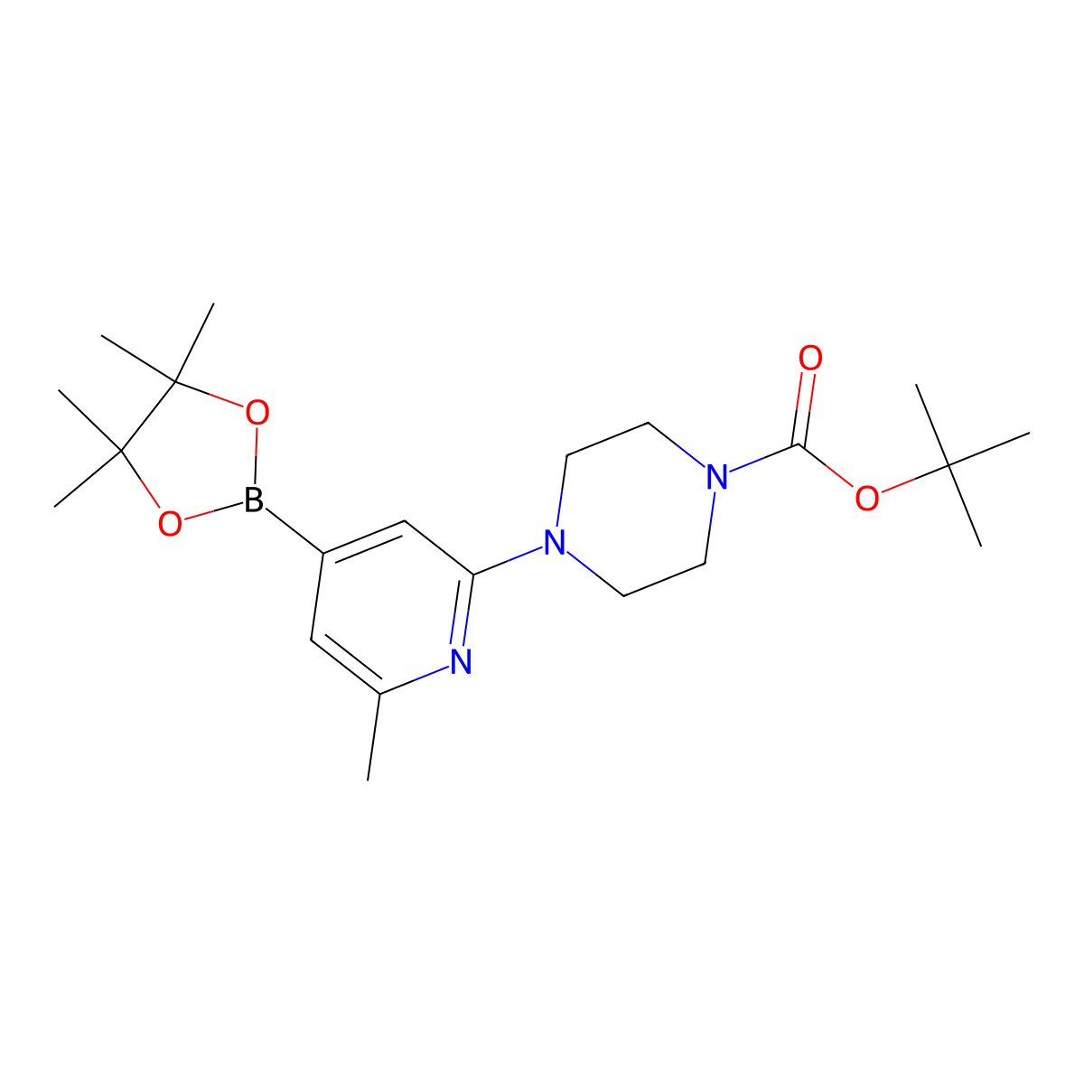 2-(4-Boc-1-piperazinyl)-6-methylpyridine-4-boronic Acid Pinacol Ester molecular structure, CAS 2364587-03-9
