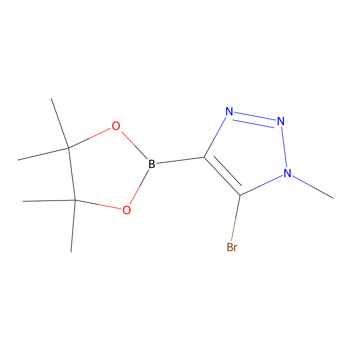 5-bromo-1-methyl-4-(4,4,5,5-tetramethyl-1,3,2-dioxaborolan-2-yl)-1H-1,2,3-triazole molecular structure, CAS 2364587-04-0