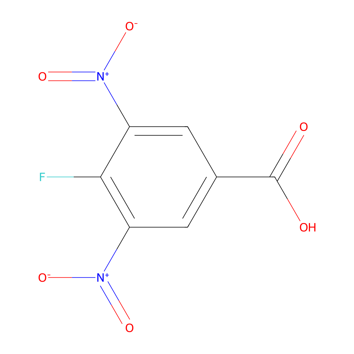 4-Fluoro-3,5-dinitrobenzoic acid molecular structure, CAS 2365-71-1