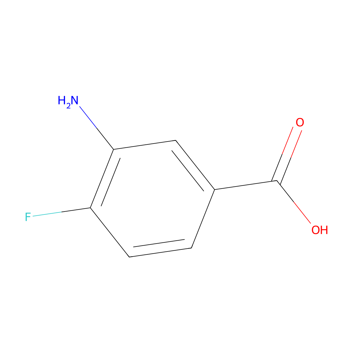 3-Amino-4-fluorobenzoic acid molecular structure, CAS 2365-85-7