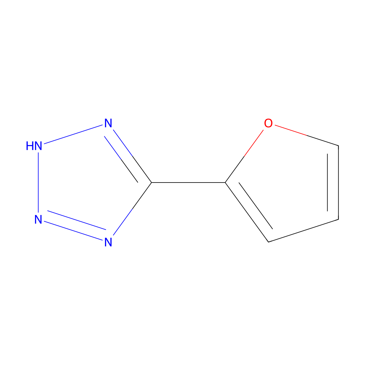 5-(2-furyl)-1H-tetrazole molecular structure, CAS 23650-33-1