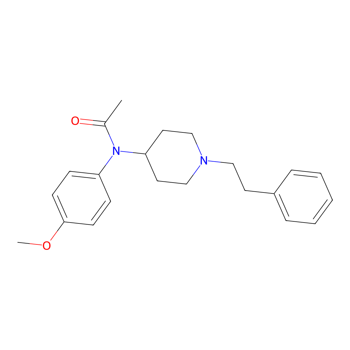 N-(4-Methoxyphenyl)-N-[1-(2-phenylethyl)-4-piperidinyl]-acetamide molecular structure, CAS 23651-12-9