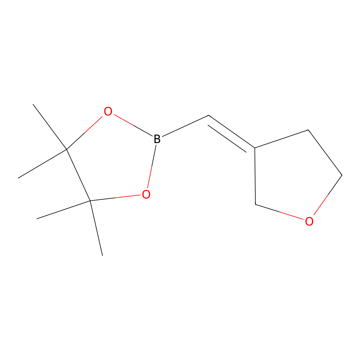 4,4,5,5-Tetramethyl-2-[(z)-tetrahydrofuran-3-ylidenemethyl]-1,3,2-dioxaborolane molecular structure, CAS 2365173-52-8