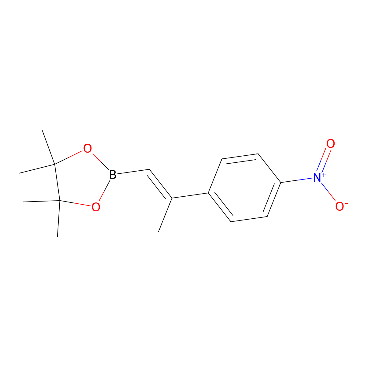 4,4,5,5-tetramethyl-2-[(1E)-2-(4-nitrophenyl)prop-1-en-1-yl]-1,3,2-dioxaborolane molecular structure, CAS 2365173-64-2