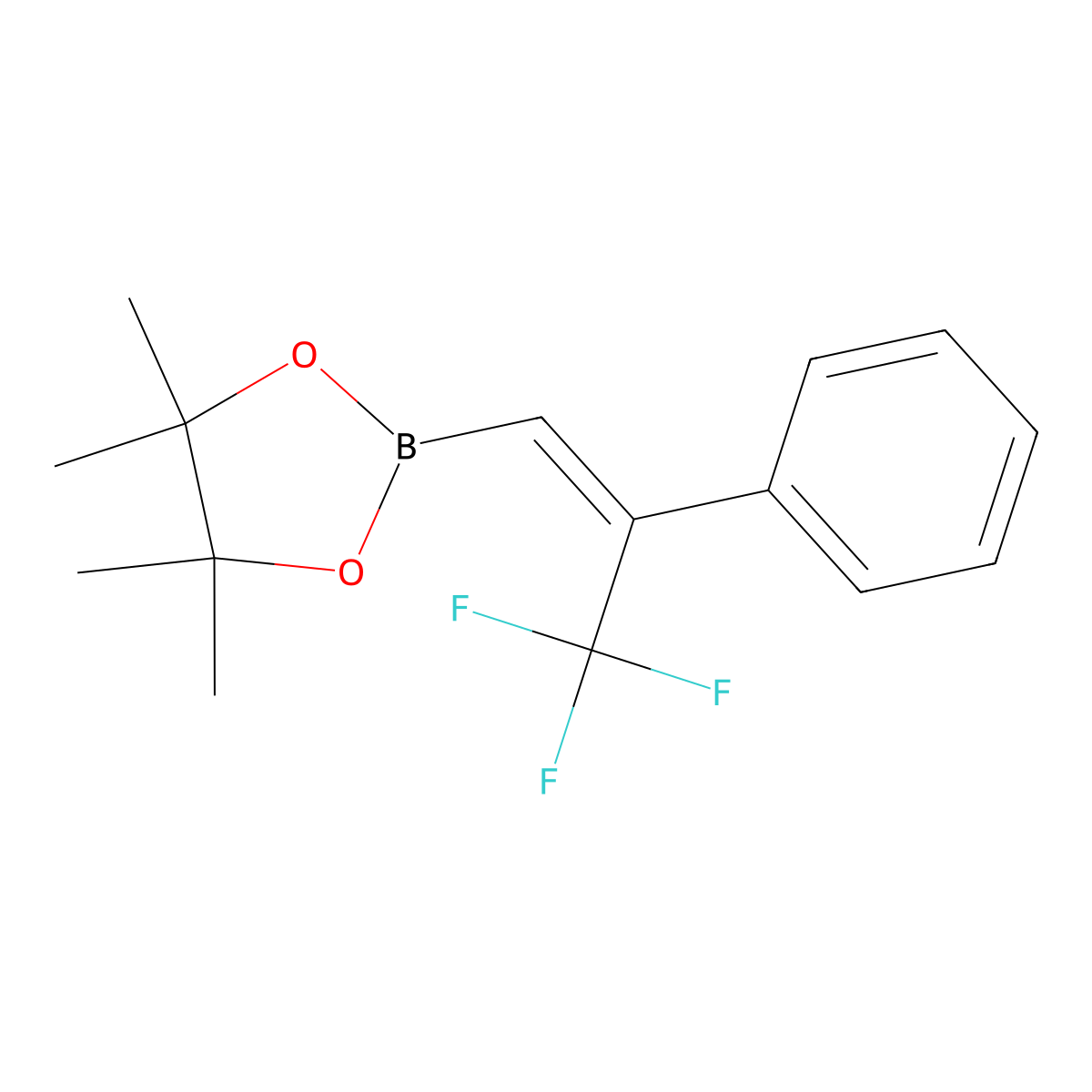 4,4,5,5-Tetramethyl-2-(3,3,3-trifluoro-2-phenylprop-1-en-1-yl)-1,3,2-dioxaborolane molecular structure, CAS 2365173-69-7