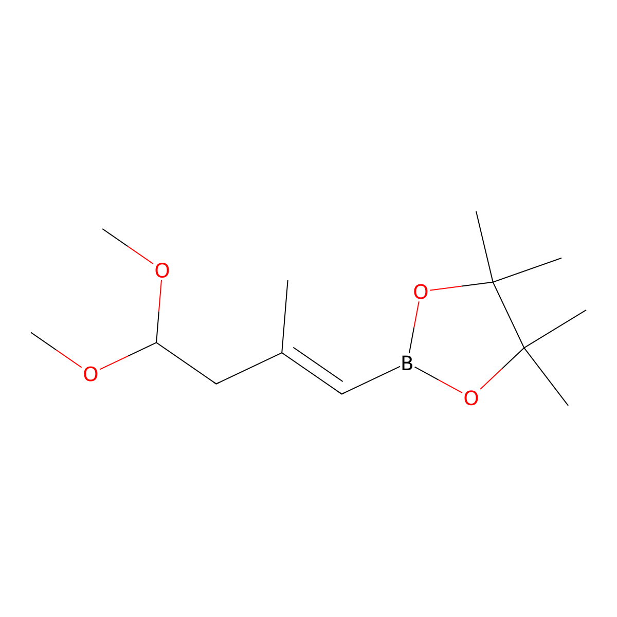 2-(4,4-Dimethoxy-2-methylbut-1-en-1-yl)-4,4,5,5-tetramethyl-1,3,2-dioxaborolane molecular structure, CAS 2365173-72-2