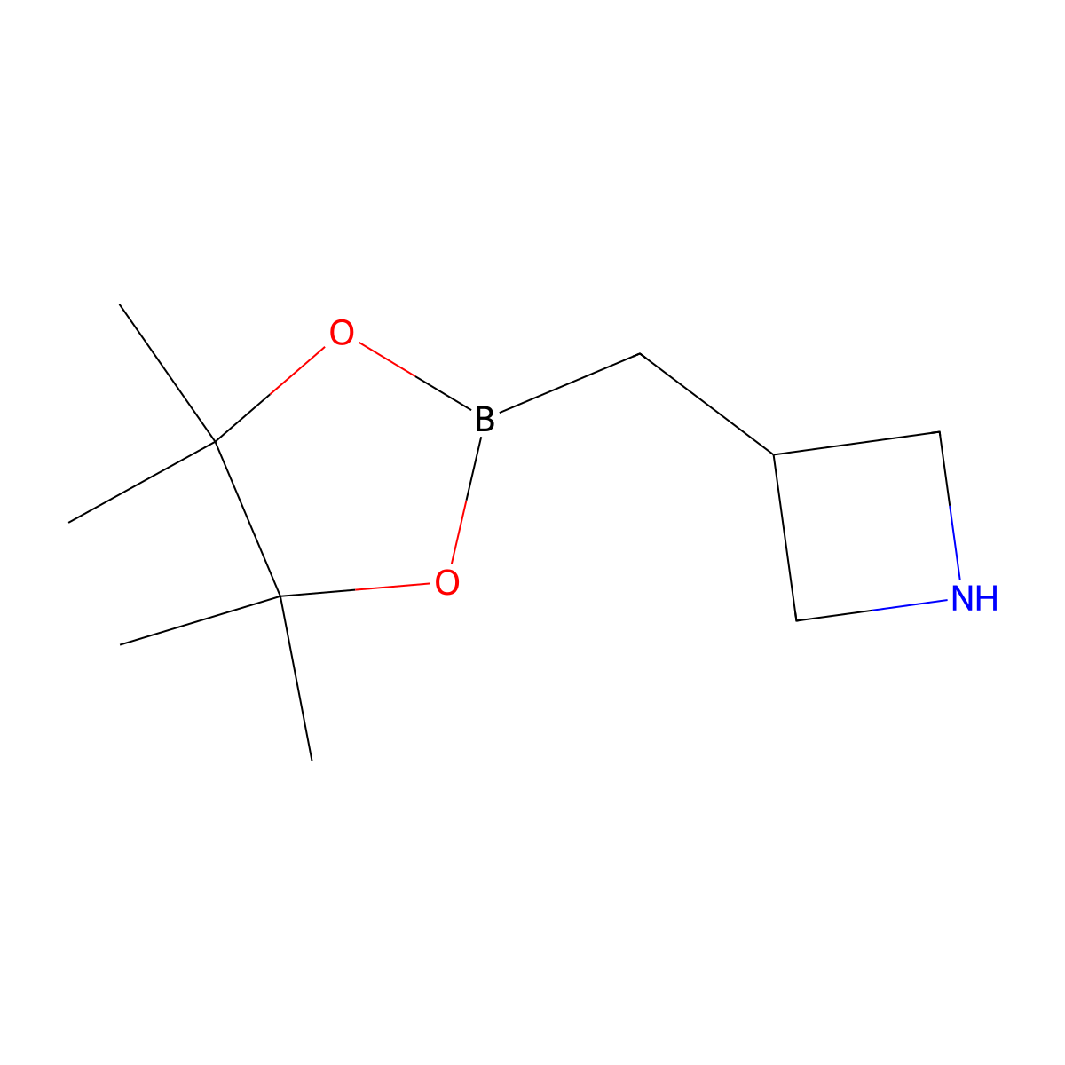 3-((4,4,5,5-Tetramethyl-1,3,2-dioxaborolan-2-yl)methyl)azetidine molecular structure, CAS 2365173-90-4